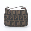 Fendi Zucca Pouch FF Leather Canvas Handbag