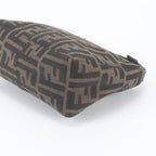 Fendi Zucca Pouch FF Leather Canvas Handbag — view 3