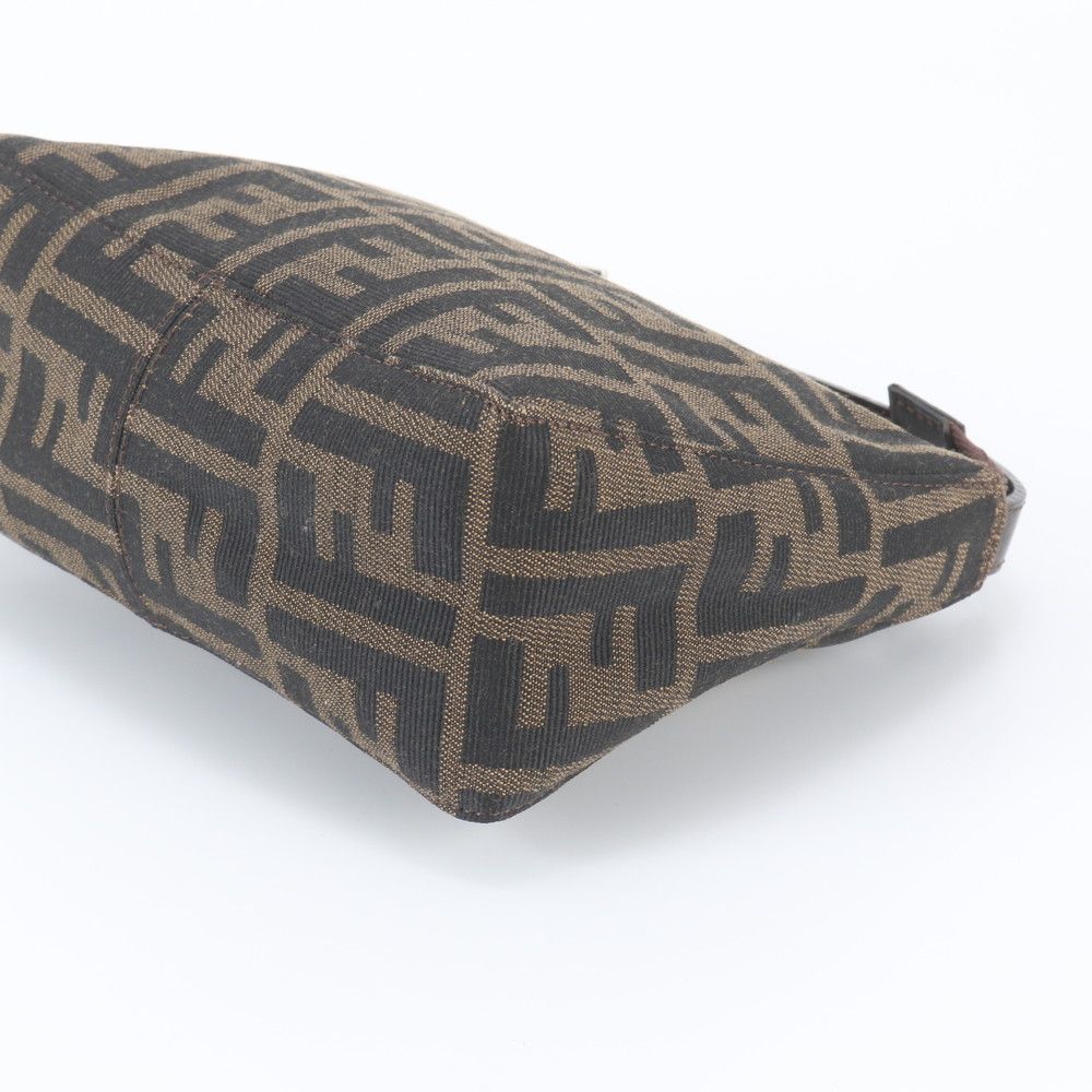 Fendi Zucca Pouch FF Leather Canvas Handbag — view 3