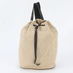 Prada Triangle Logo Drawstring Leather Canvas 2-Way Belt Bag Crossbody Body — view 2