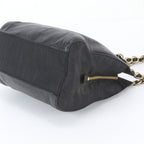 Prada Leather Chain Shoulder Bag Tote Black — view 4