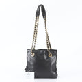 Prada Leather Chain Shoulder Bag Tote Black