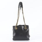 Prada Leather Chain Shoulder Bag Tote Black — view 3