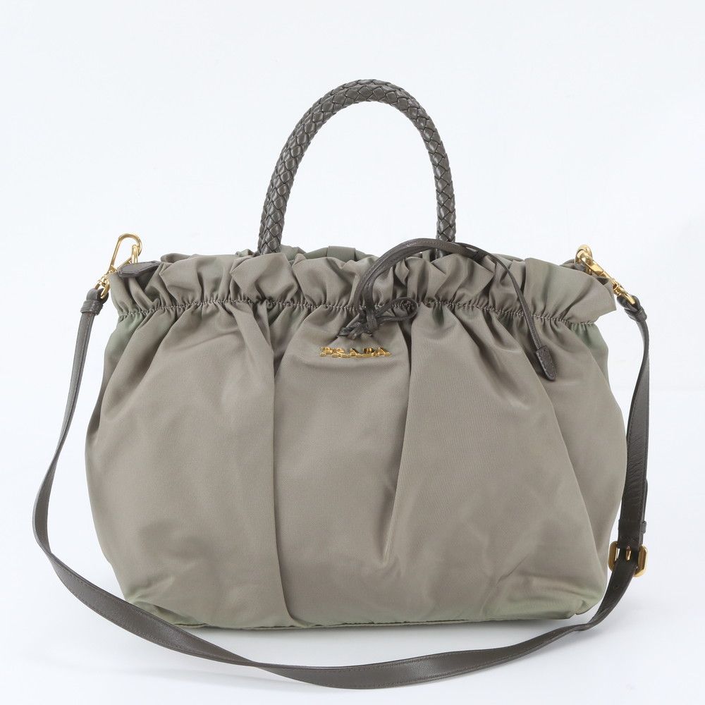 Prada Tessuto Nylon Leather 2-Way Shoulder Bag Crossbody Hand
