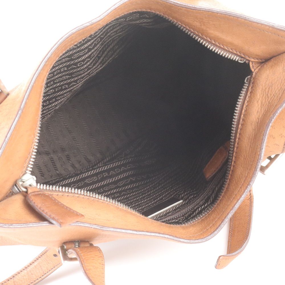 Prada Leather Tote Bag Shoulder Hand Brown — view 7