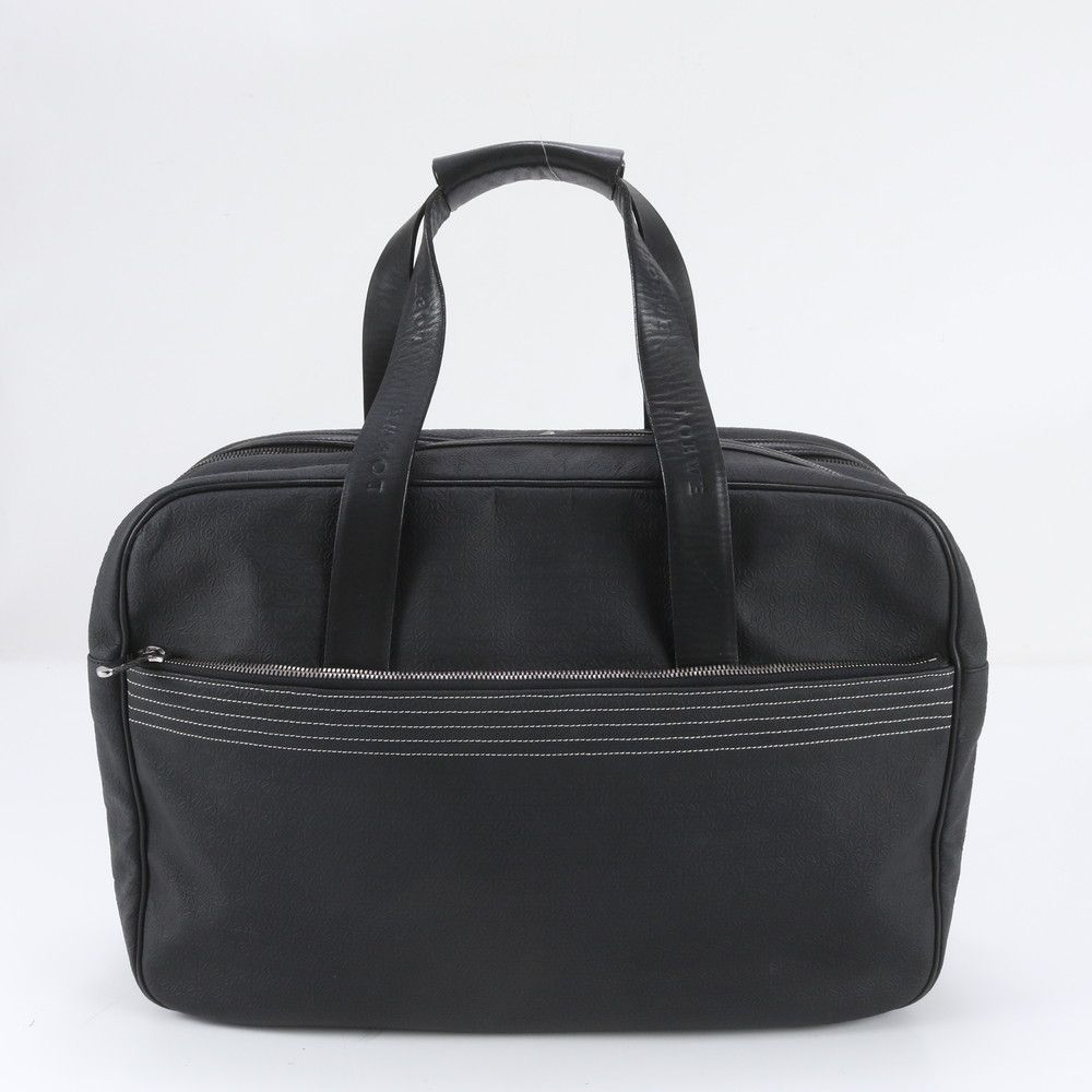 Loewe Repeat Anagram Leather Business Document Tote Bag Black