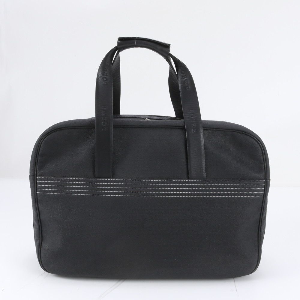 Loewe Repeat Anagram Leather Business Document Tote Bag Black — view 3