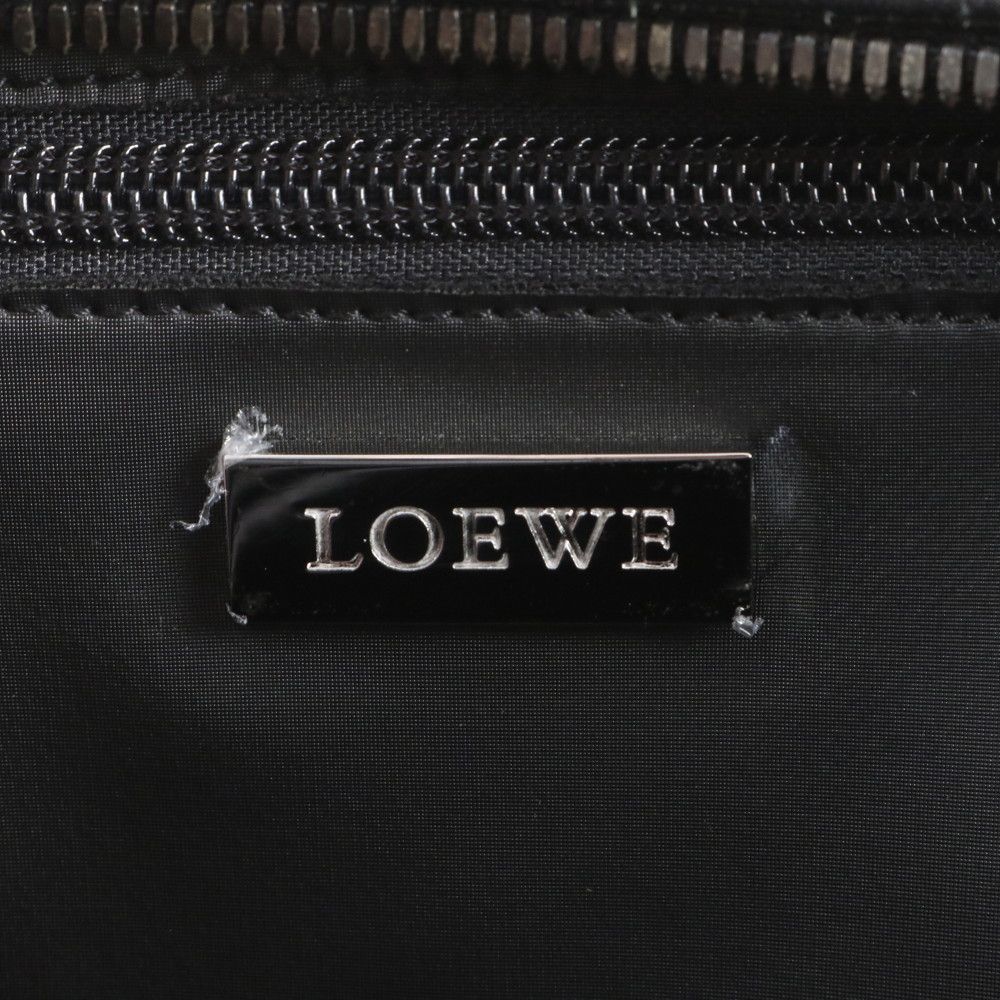Loewe Repeat Anagram Leather Business Document Tote Bag Black — view 8
