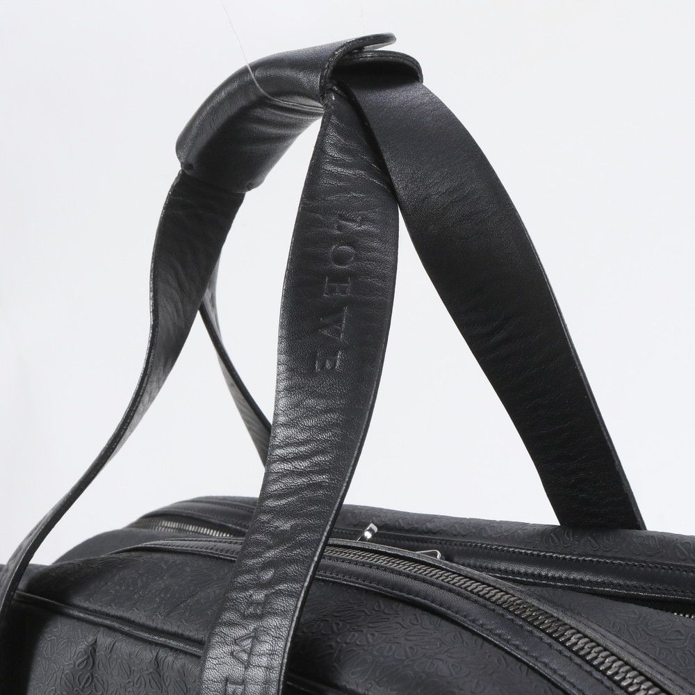 Loewe Repeat Anagram Leather Business Document Tote Bag Black — view 2