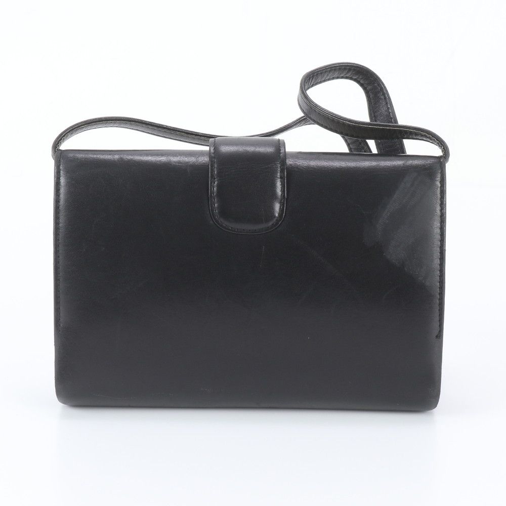 Gucci Vintage Leather Shoulder Bag Tote Hand Black — view 3