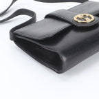 Gucci Vintage Leather Shoulder Bag Tote Hand Black — view 5