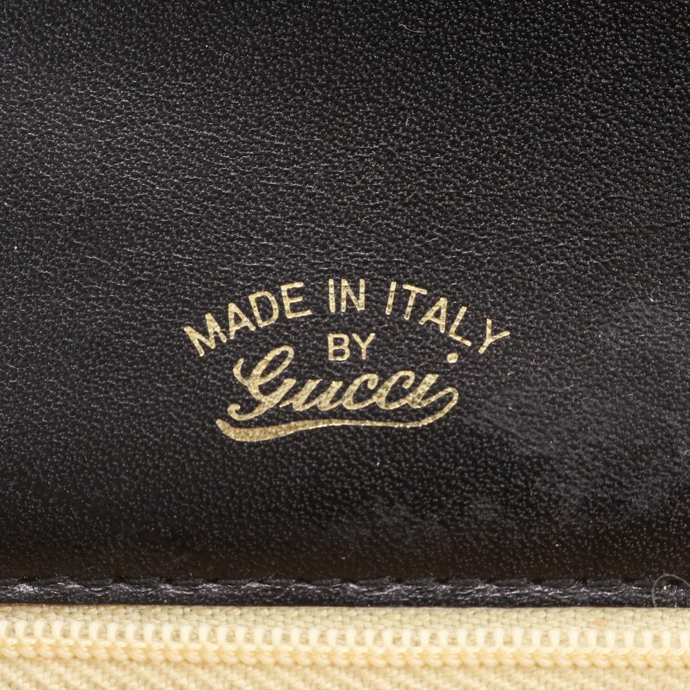 Gucci Vintage Leather Shoulder Bag Tote Hand Black — view 8