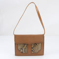 Saint Laurent Vintage Python Leather Shoulder Bag Hand Brown