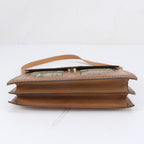 Saint Laurent Vintage Python Leather Shoulder Bag Hand Brown — view 5
