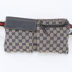 Gucci GG Canvas Leather Belt Bag Body Waist Pouch — view 2