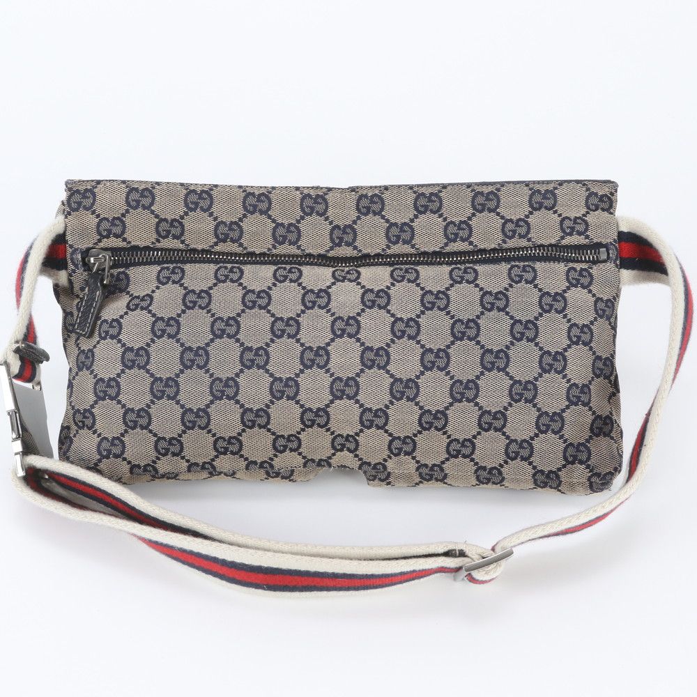 Gucci GG Canvas Leather Belt Bag Body Waist Pouch — view 3