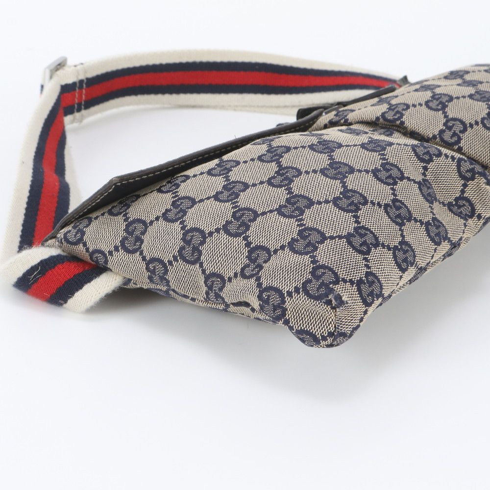 Gucci GG Canvas Leather Belt Bag Body Waist Pouch — view 5