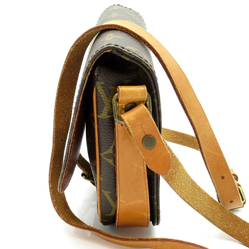 Louis Vuitton Mini Cartouchiere Monogram Shoulder Bag Brown — view 3
