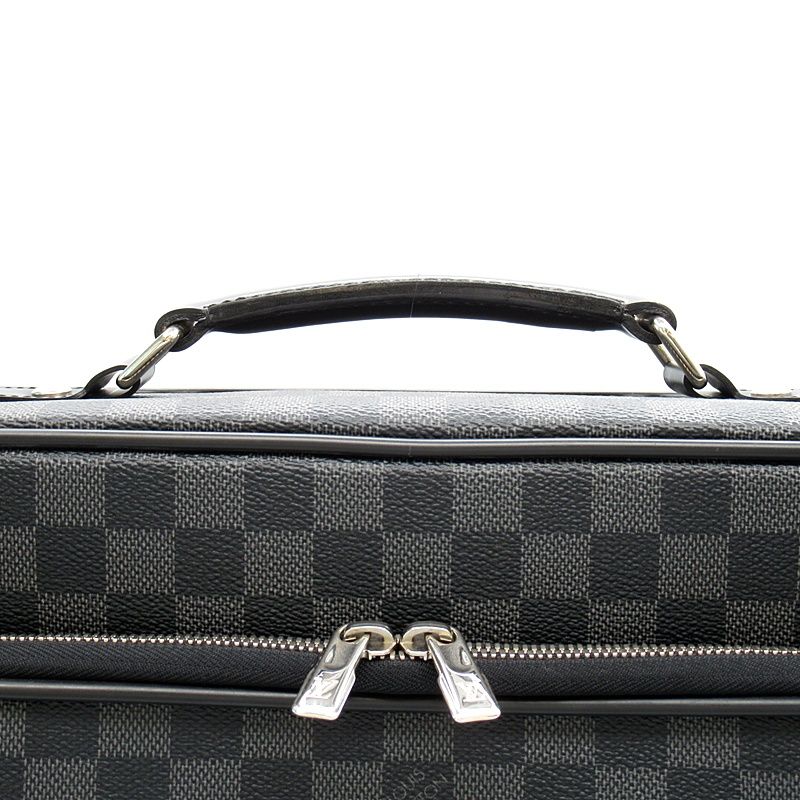 Louis Vuitton Pilot Case Damier Graphite Travel Bag Black Gray — view 2