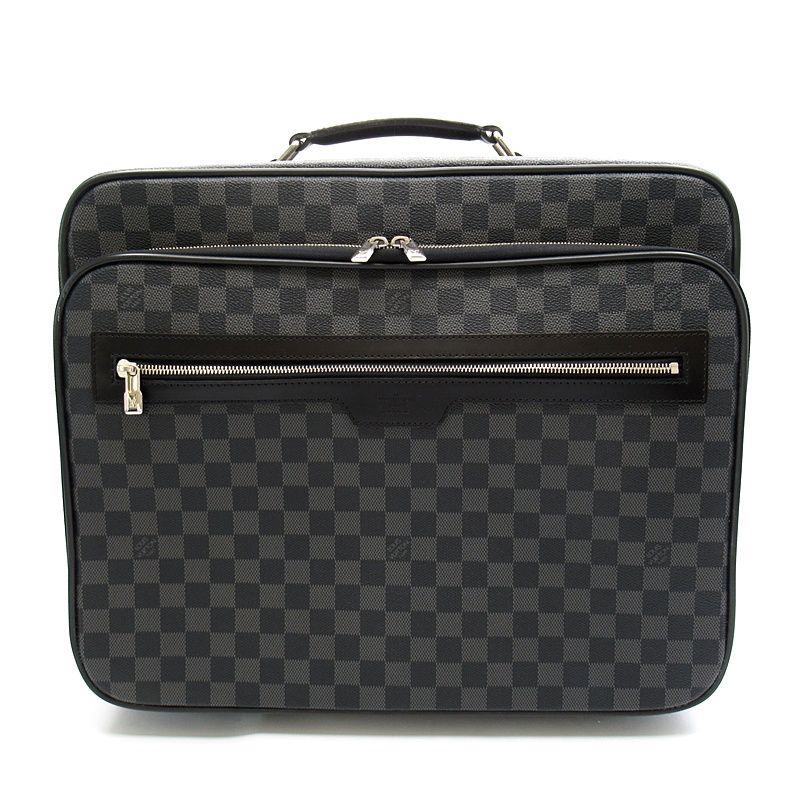 Louis Vuitton Pilot Case Damier Graphite Travel Bag Black Gray