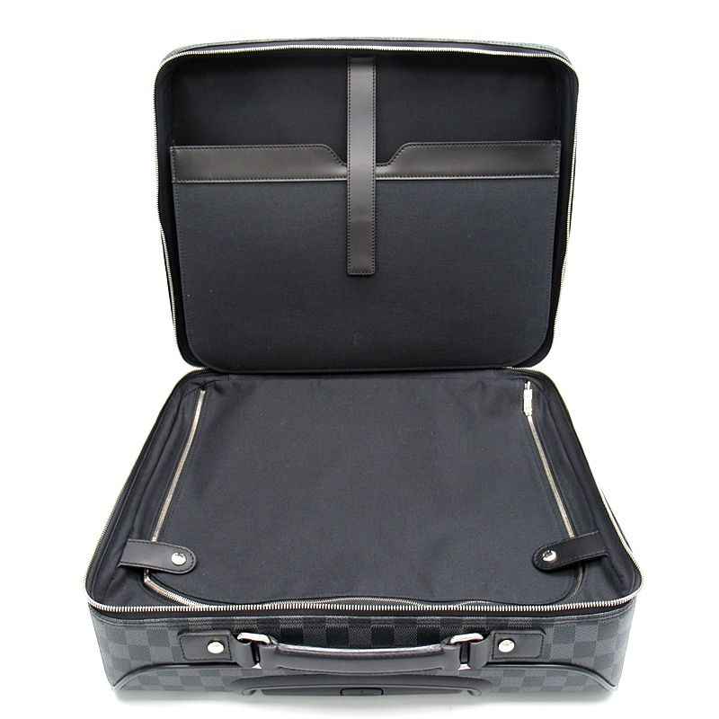 Louis Vuitton Pilot Case Damier Graphite Travel Bag Black Gray — view 7
