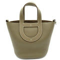 Hermes in the Loop 18 Taurillon Clemence Veau Handbag Etoupe
