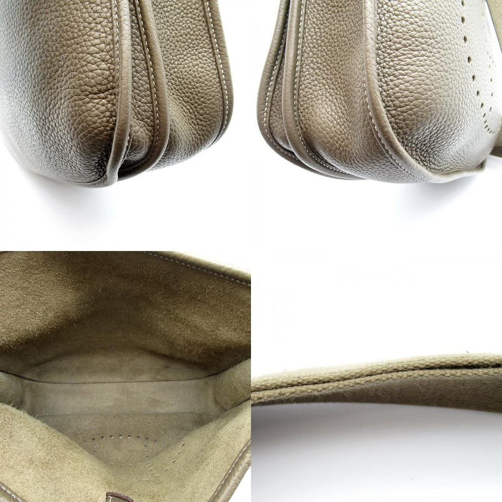 Hermes Evelyne 3 PM Taurillon Clemence Shoulder Bag Etoupe — view 8