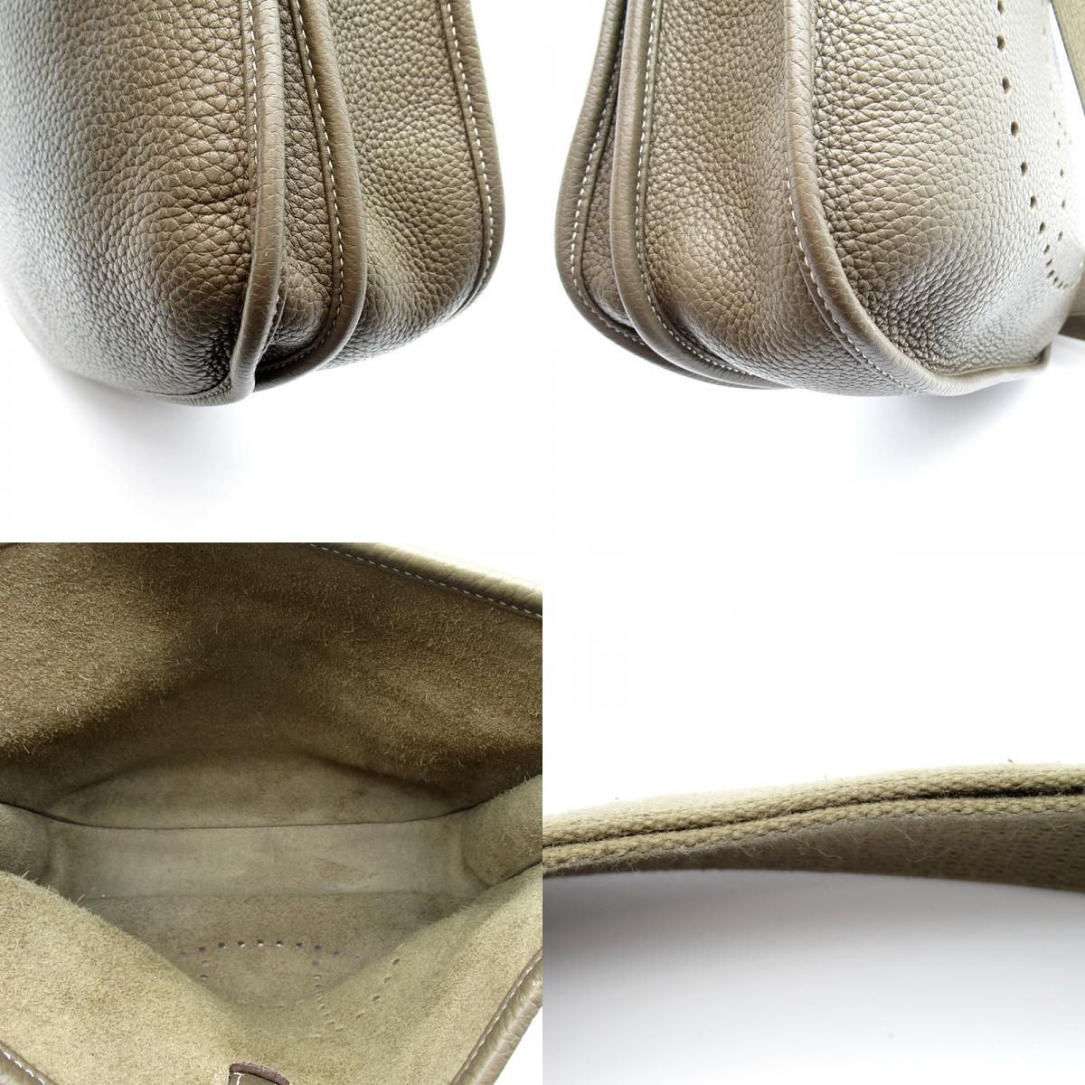 Hermes Evelyne 3 PM Taurillon Clemence Shoulder Bag Etoupe — view 8