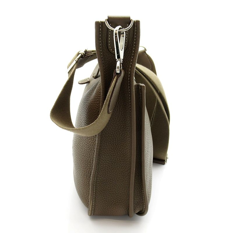 Hermes Evelyne 3 PM Taurillon Clemence Shoulder Bag Etoupe — view 3