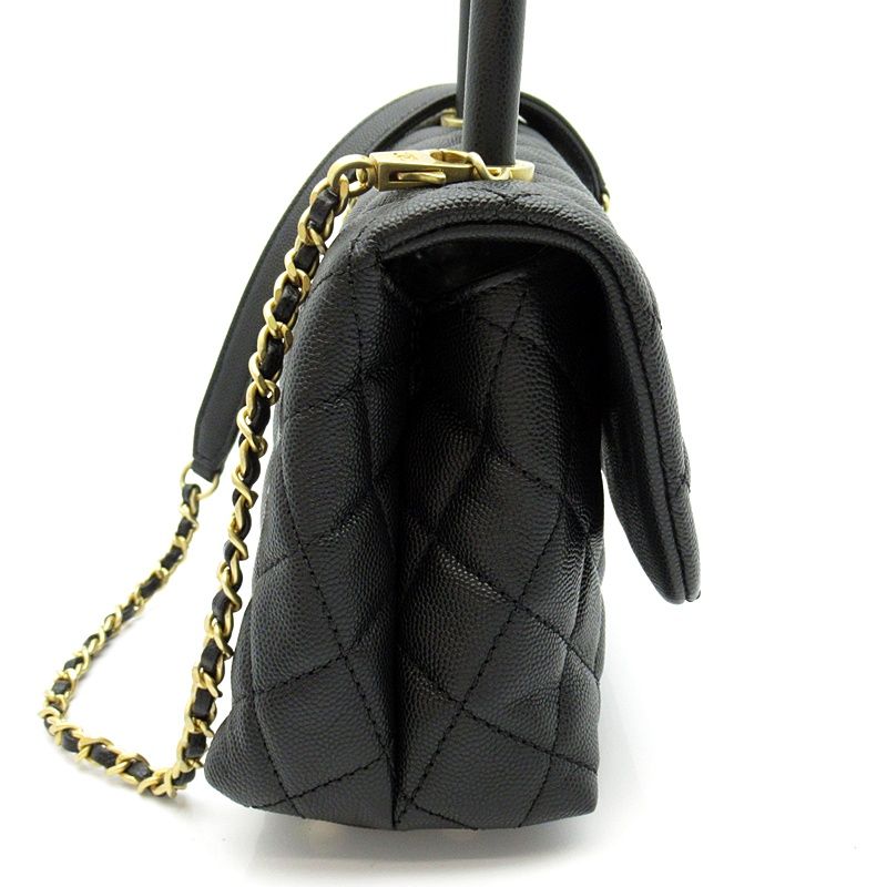 Chanel Coco Handle XS 2-Way Handbag Caviar Leather Black Medium — view 4