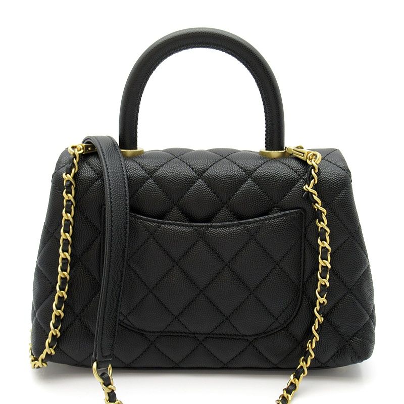 Chanel Coco Handle XS 2-Way Handbag Caviar Leather Black Medium — view 3