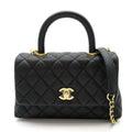 Chanel Coco Handle XS 2-Way Handbag Caviar Leather Black Medium