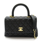 Chanel Coco Handle XS 2-Way Handbag Caviar Leather Black Medium