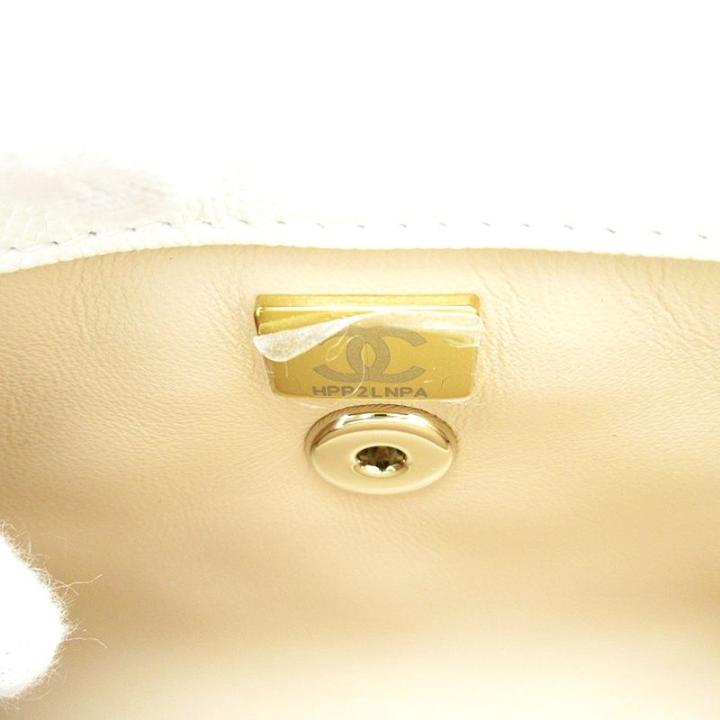Chanel Coco Handle XS 2-Way Handbag Caviar Leather White — view 8