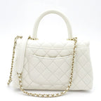 Chanel Coco Handle XS 2-Way Handbag Caviar Leather White — view 3