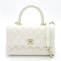 Chanel Coco Handle XS 2-Way Handbag Caviar Leather White