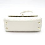 Chanel Coco Handle XS 2-Way Handbag Caviar Leather White — view 5