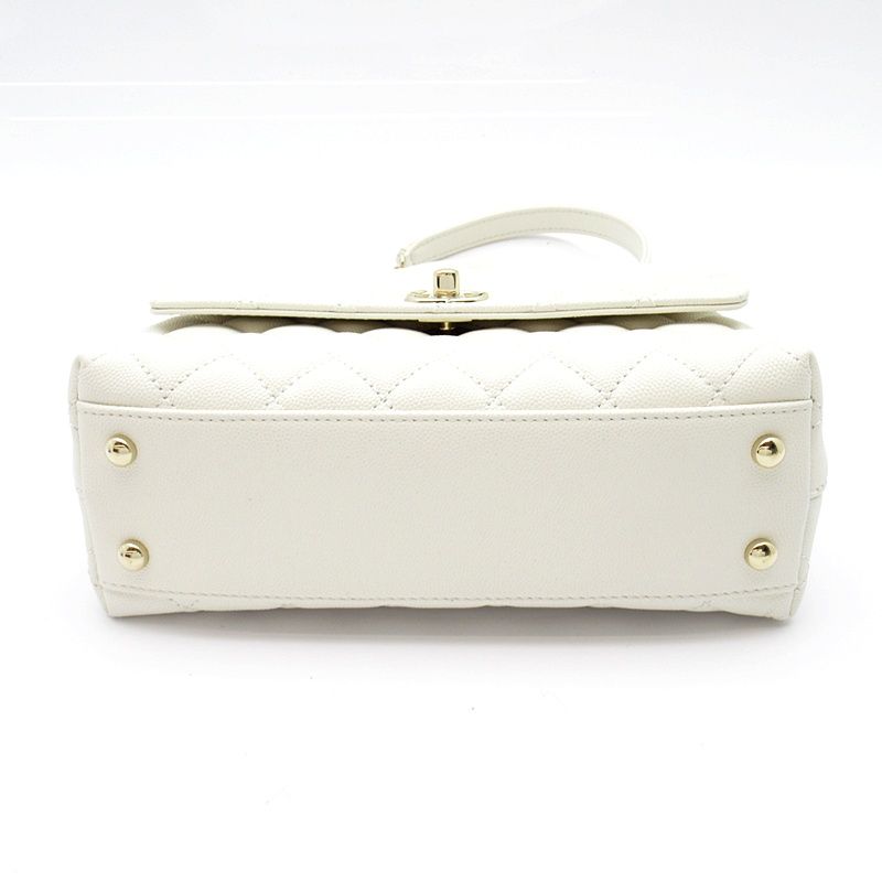 Chanel Coco Handle XS 2-Way Handbag Caviar Leather White — view 5