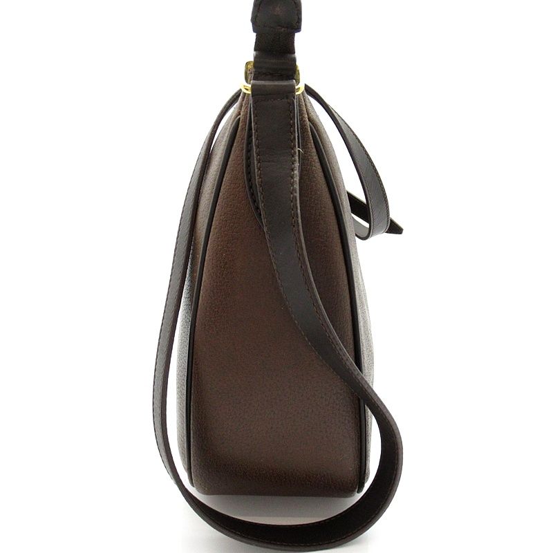 Gucci Vintage Shoulder Bag Leather Brown — view 3