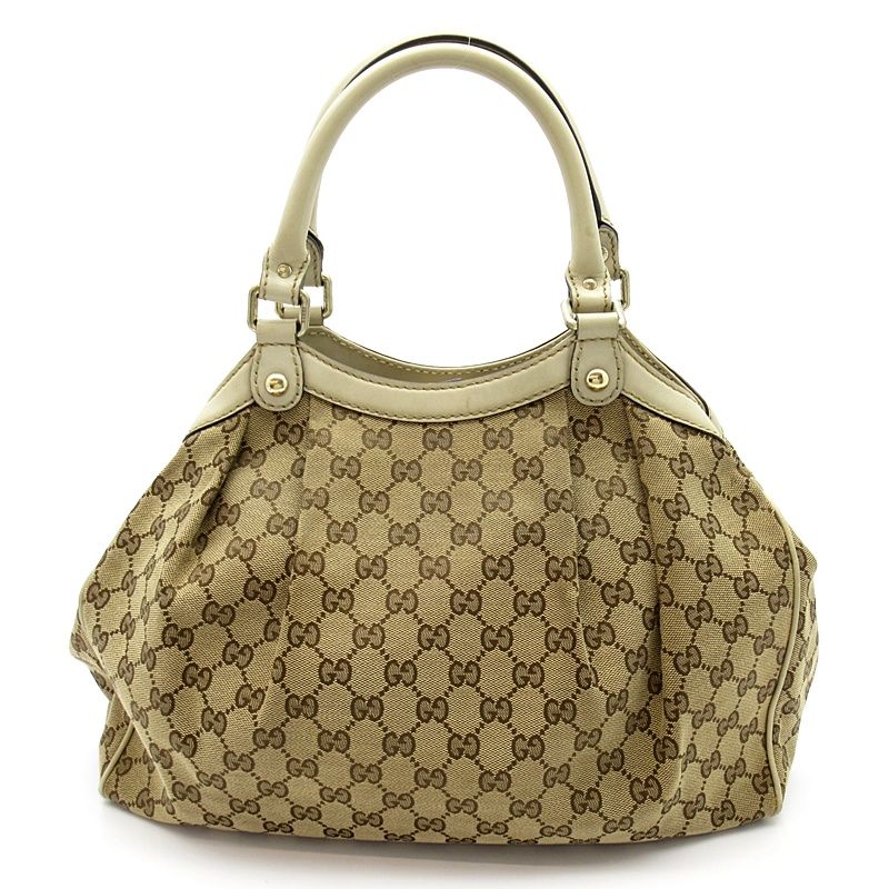 Gucci Sukey Handbag GG Canvas Leather Beige — view 4