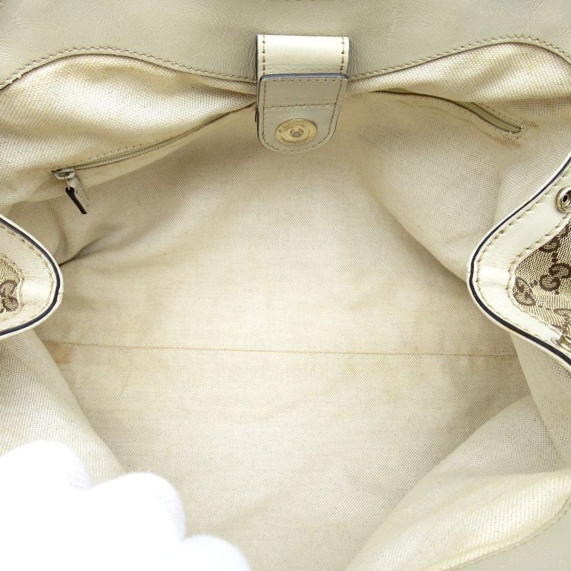 Gucci Sukey Handbag GG Canvas Leather Beige — view 7
