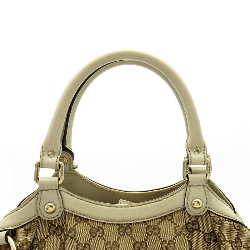 Gucci Sukey Handbag GG Canvas Leather Beige — view 2