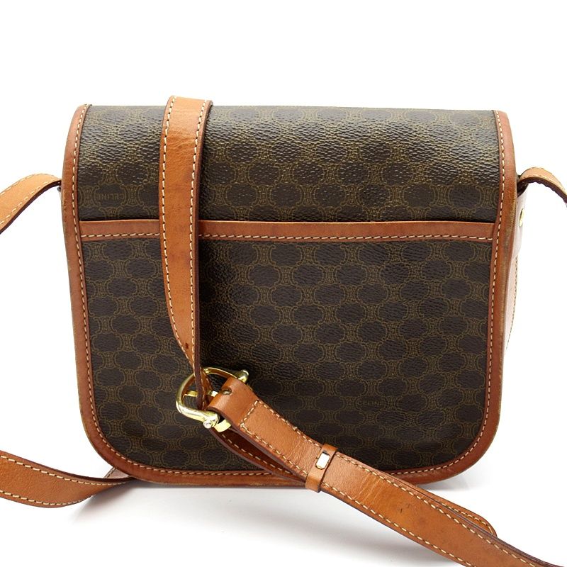 Celine Macadam Shoulder Bag Leather Brown — view 4