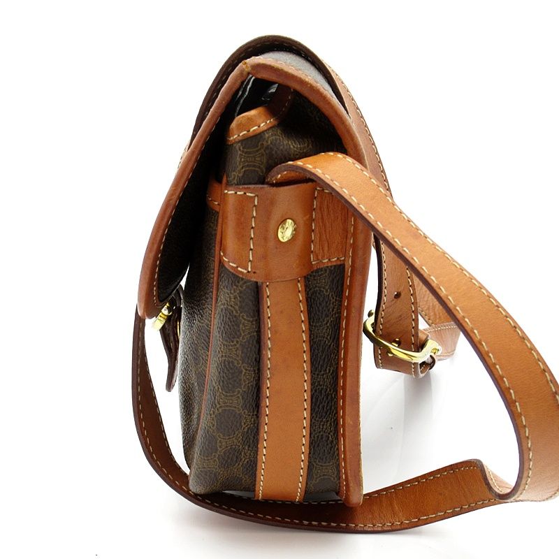 Celine Macadam Shoulder Bag Leather Brown — view 3