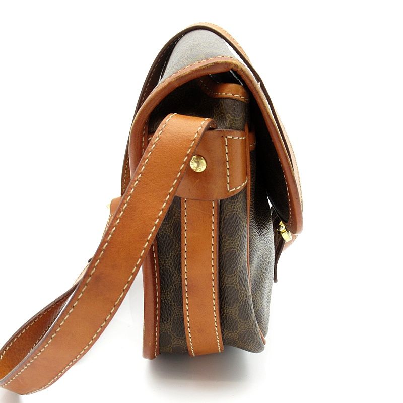 Celine Macadam Shoulder Bag Leather Brown — view 5