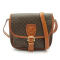 Celine Macadam Shoulder Bag Leather Brown
