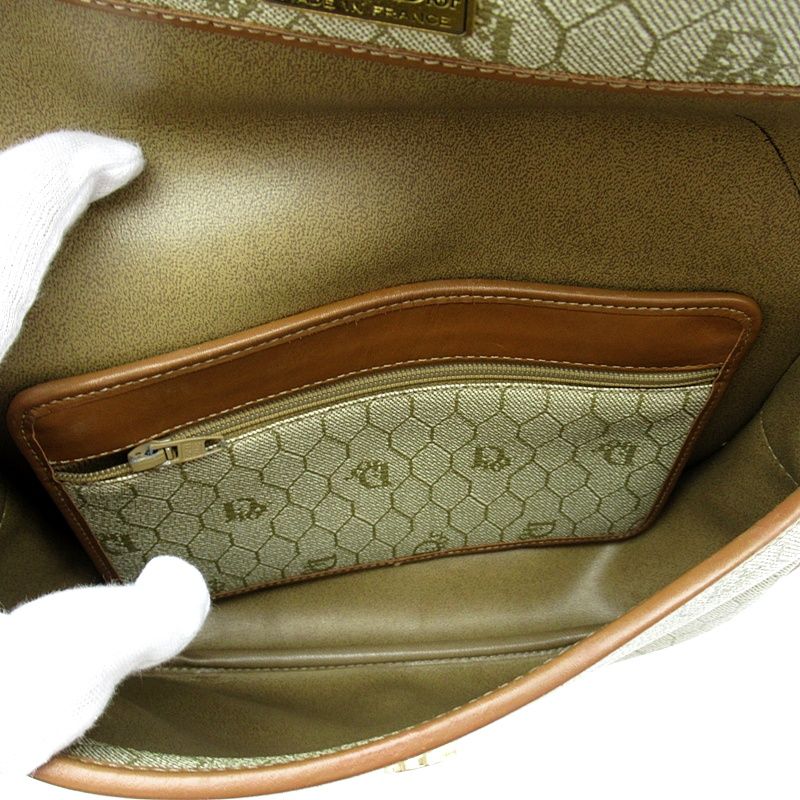 Dior Honeycomb Shoulder Bag Leather Beige — view 7