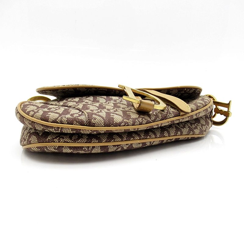Dior Trotter Saddle Bag Canvas Leather Brown — view 6