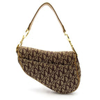 Dior Trotter Saddle Bag Canvas Leather Brown — view 4