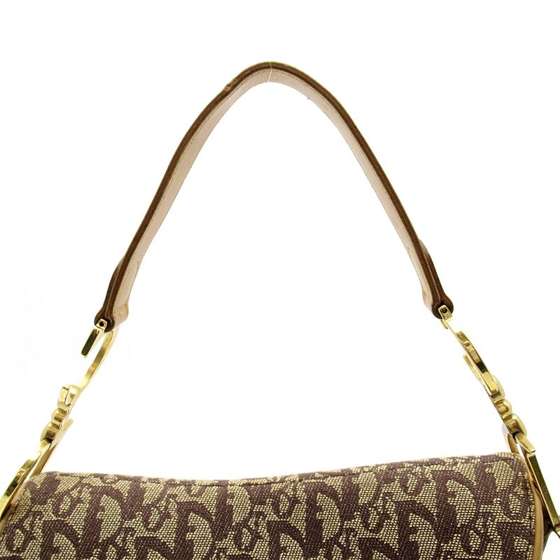 Dior Trotter Saddle Bag Canvas Leather Brown — view 2